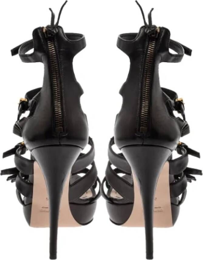 Miu Pre-owned Leather sandals Black Dames