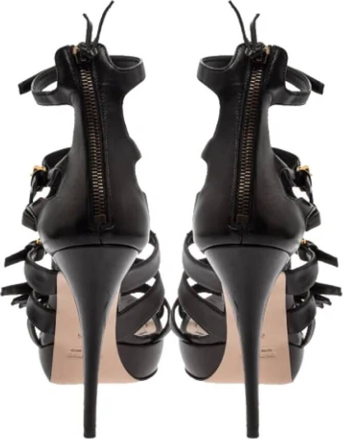 Miu Pre-owned Leather sandals Black Dames