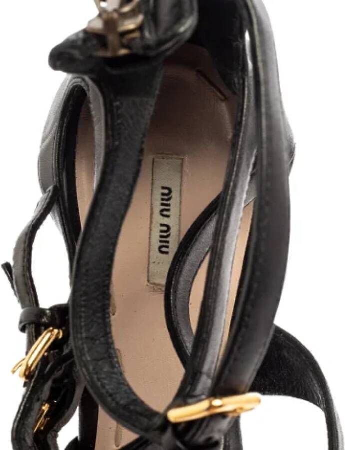 Miu Pre-owned Leather sandals Black Dames
