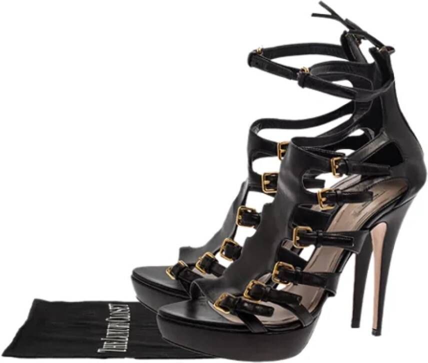 Miu Pre-owned Leather sandals Black Dames