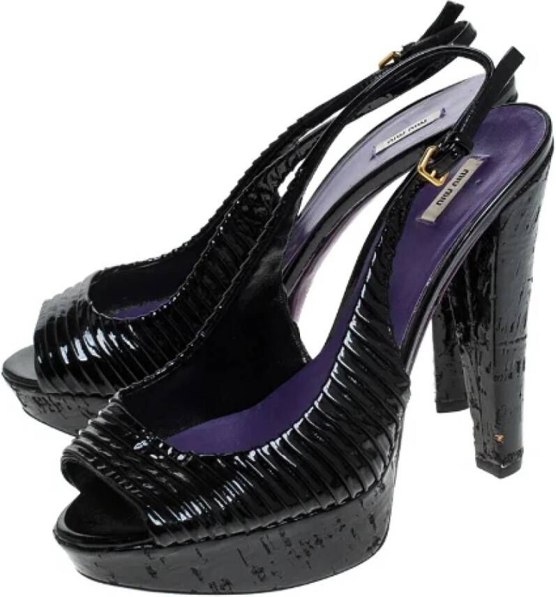 Miu Pre-owned Leather sandals Black Dames