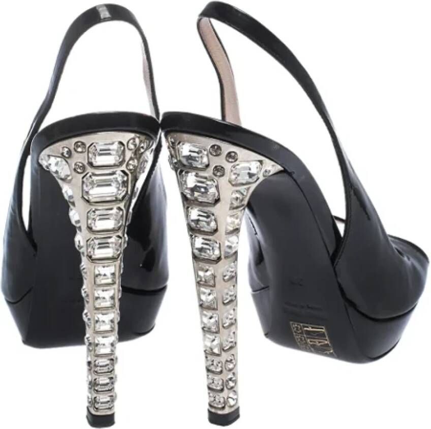 Miu Pre-owned Leather sandals Black Dames