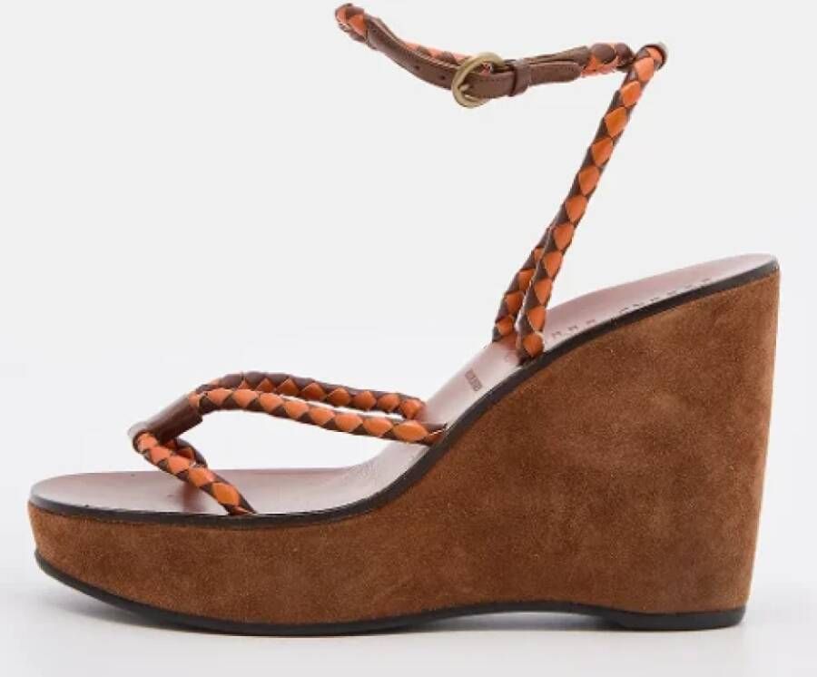 Miu Pre-owned Leather sandals Brown Dames