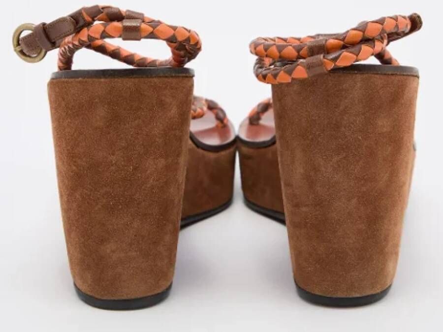 Miu Pre-owned Leather sandals Brown Dames