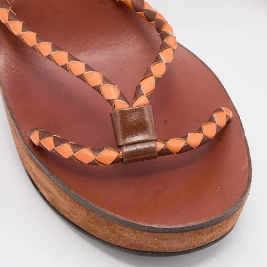 Miu Pre-owned Leather sandals Brown Dames