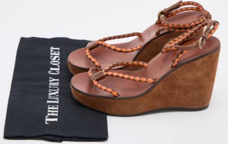 Miu Pre-owned Leather sandals Brown Dames