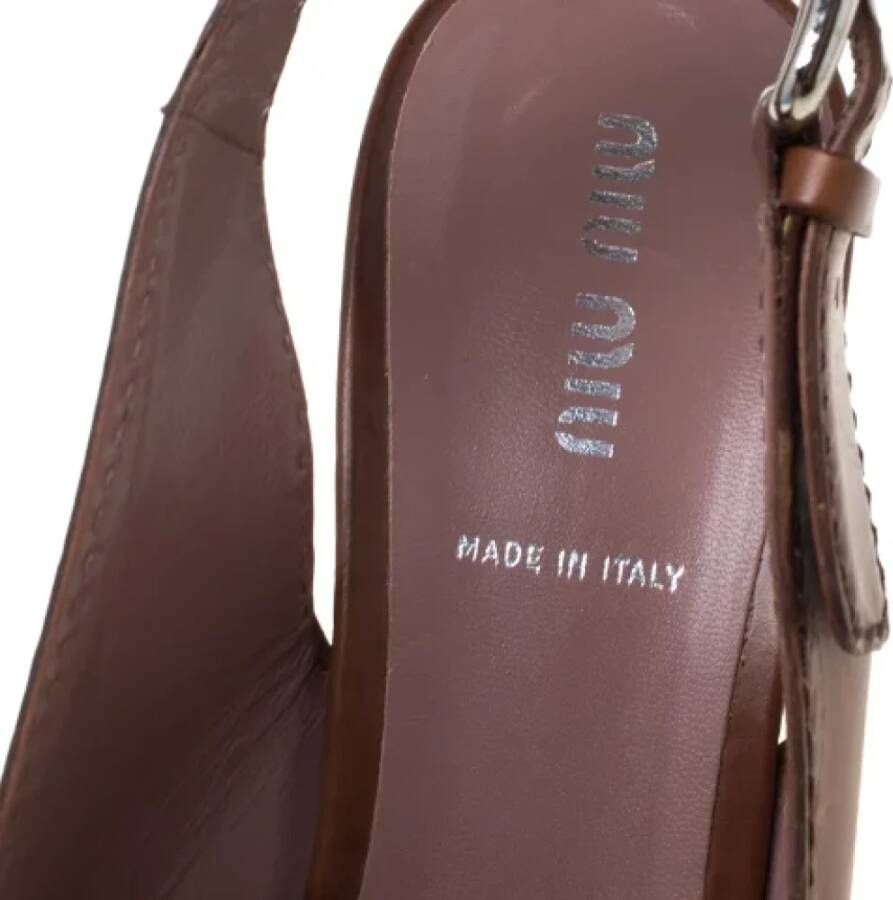 Miu Pre-owned Leather sandals Brown Dames