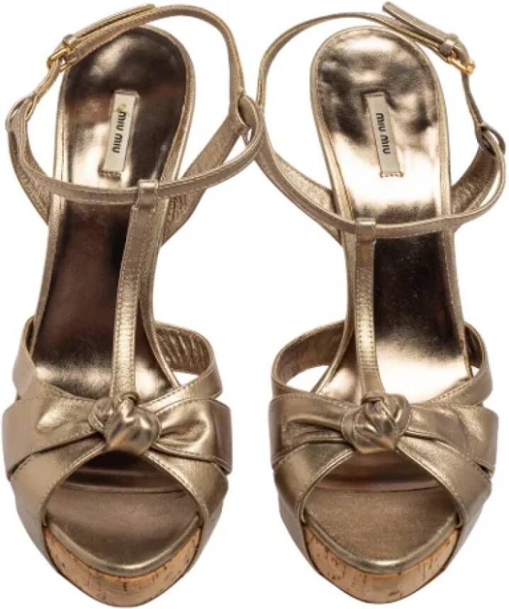 Miu Pre-owned Leather sandals Gray Dames