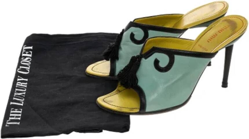 Miu Pre-owned Leather sandals Green Dames