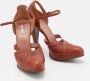 Miu Pre-owned Leather sandals Orange Dames - Thumbnail 4