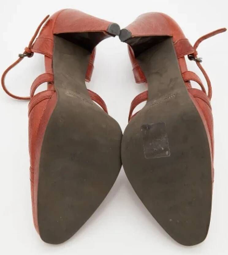 Miu Pre-owned Leather sandals Orange Dames
