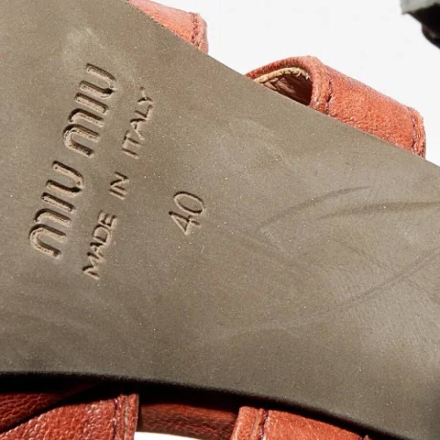 Miu Pre-owned Leather sandals Orange Dames