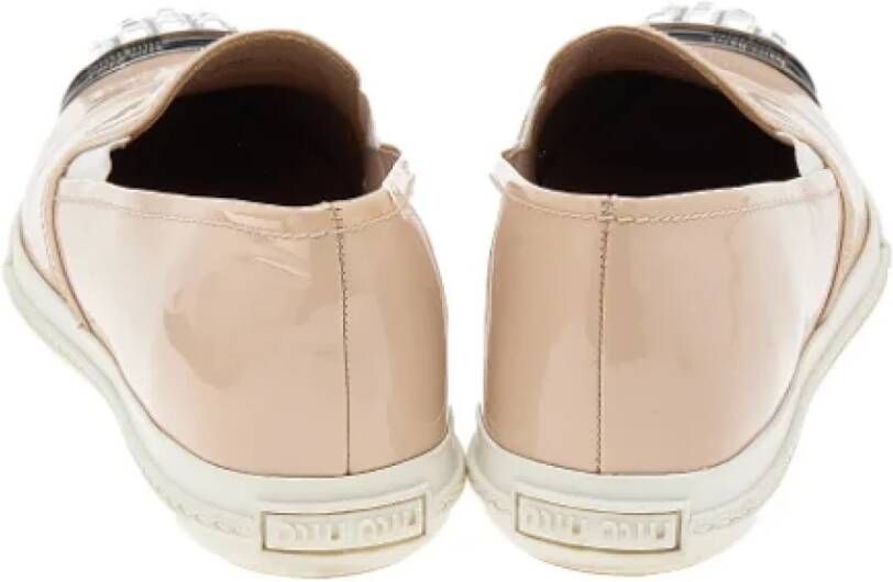 Miu Pre-owned Leather sneakers Beige Dames