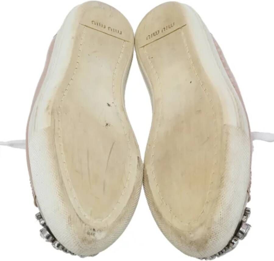 Miu Pre-owned Leather sneakers Beige Dames