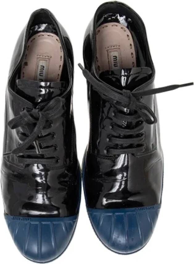 Miu Pre-owned Leather sneakers Black Dames