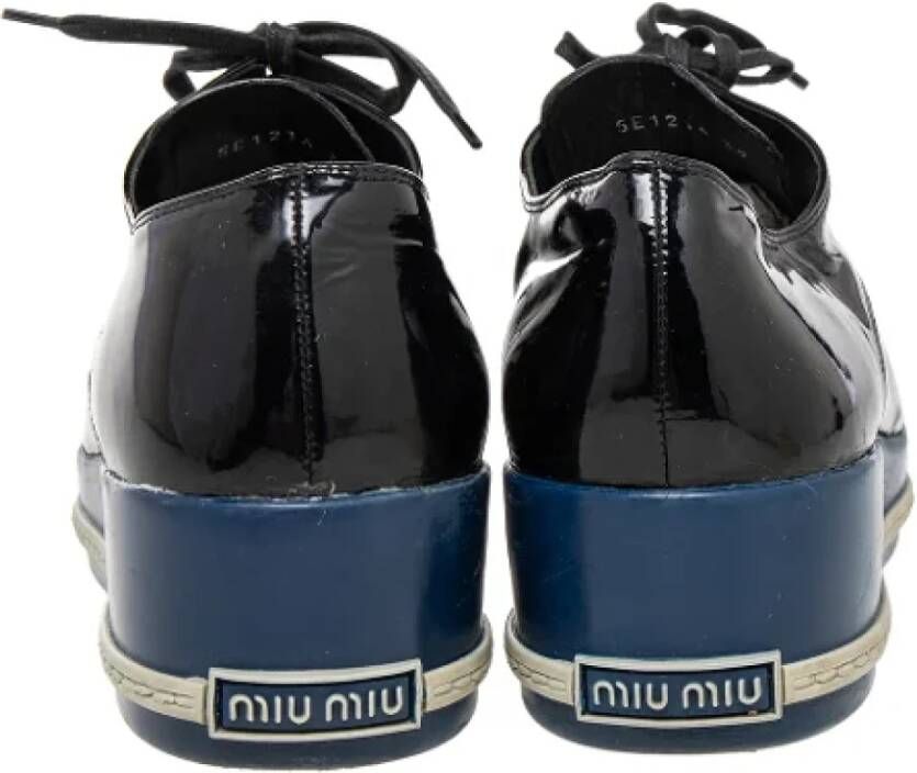 Miu Pre-owned Leather sneakers Black Dames