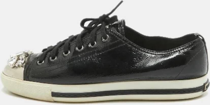 Miu Pre-owned Leather sneakers Black Dames