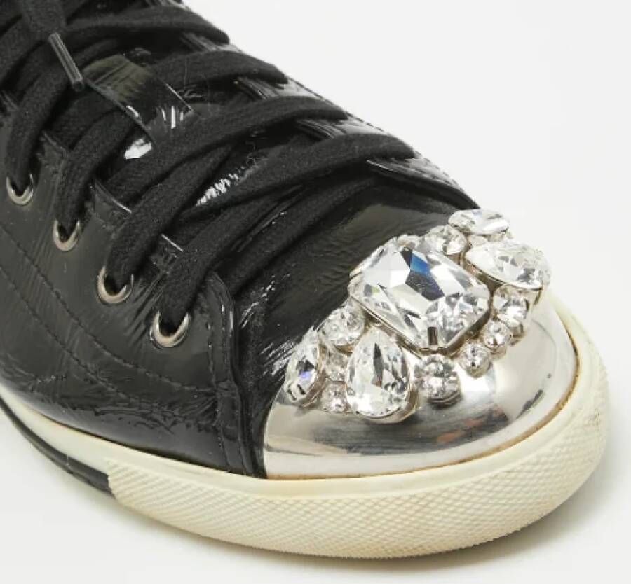 Miu Pre-owned Leather sneakers Black Dames