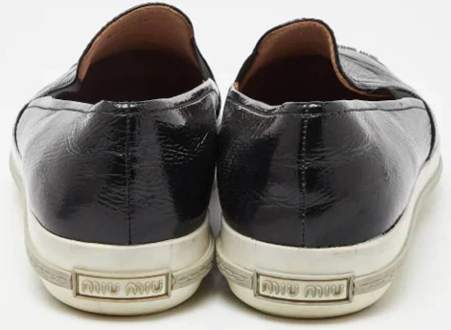 Miu Pre-owned Leather sneakers Black Dames