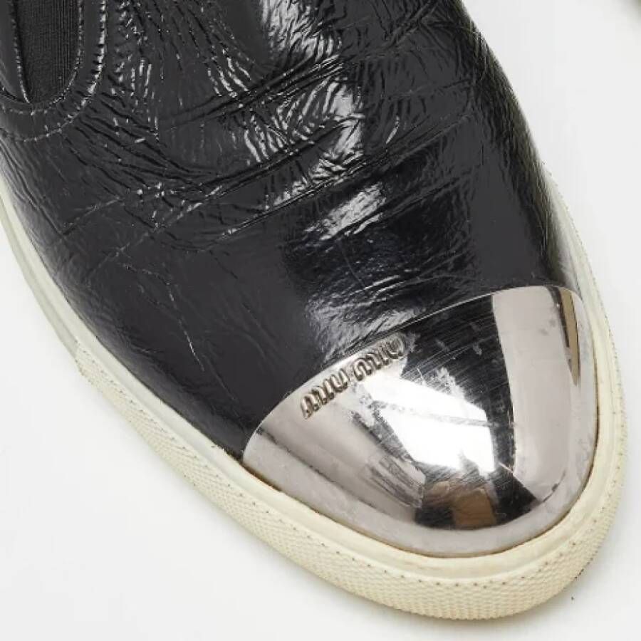 Miu Pre-owned Leather sneakers Black Dames