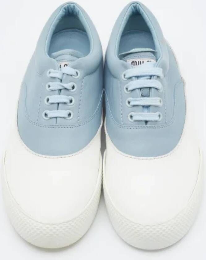 Miu Pre-owned Leather sneakers Blue Dames