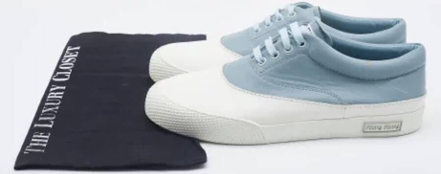 Miu Pre-owned Leather sneakers Blue Dames