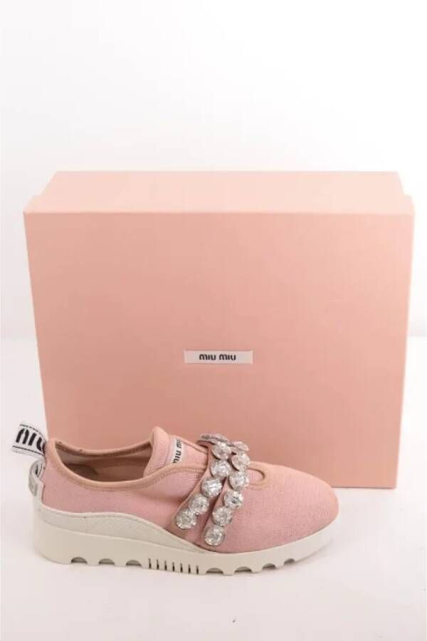 Miu Pre-owned Leather sneakers Pink Dames
