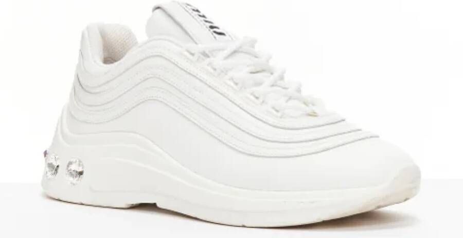 Miu Pre-owned Leather sneakers White Dames