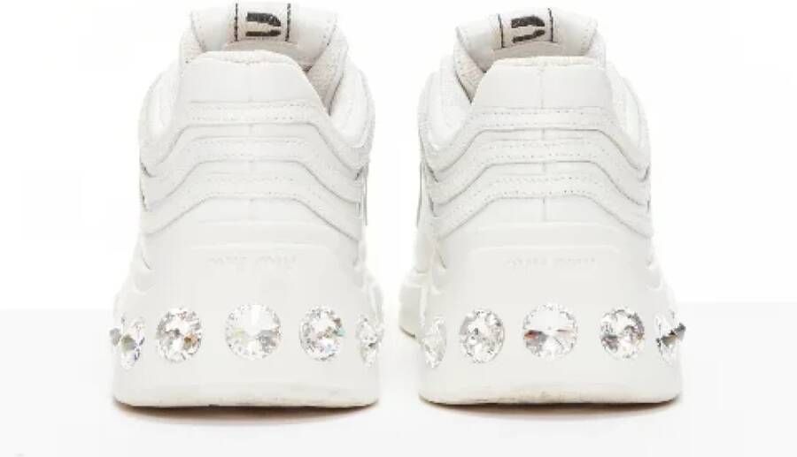 Miu Pre-owned Leather sneakers White Dames