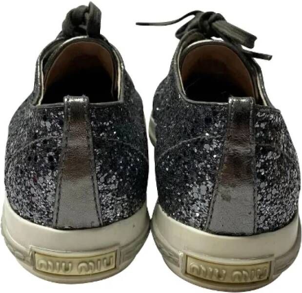 Miu Pre-owned Polyester sneakers Gray Dames
