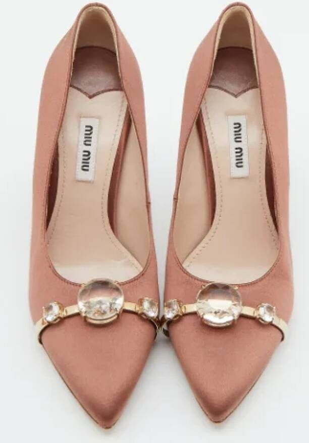 Miu Pre-owned Satin heels Brown Dames