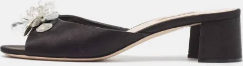 Miu Pre-owned Satin sandals Black Dames