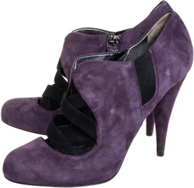 Miu Pre-owned Suede boots Purple Dames