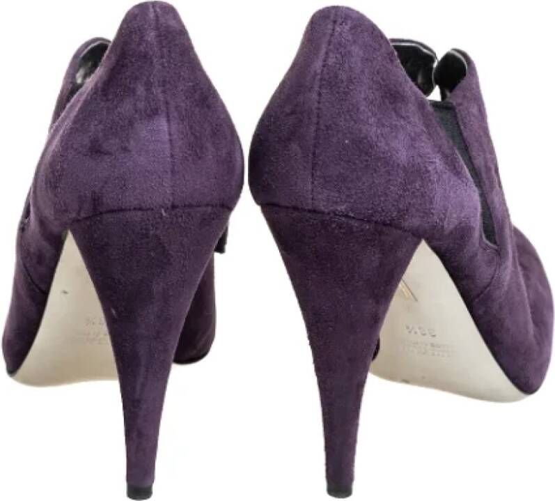 Miu Pre-owned Suede boots Purple Dames