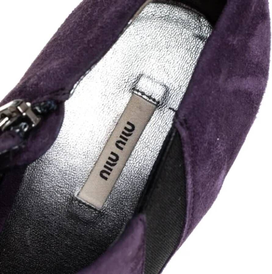 Miu Pre-owned Suede boots Purple Dames