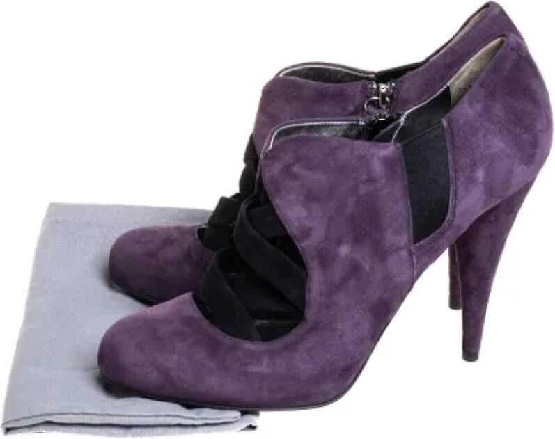 Miu Pre-owned Suede boots Purple Dames