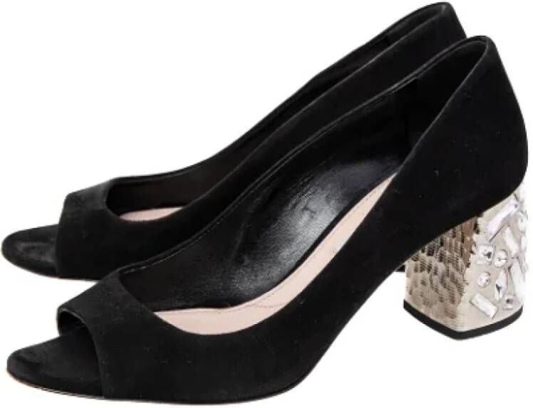 Miu Pre-owned Suede heels Black Dames