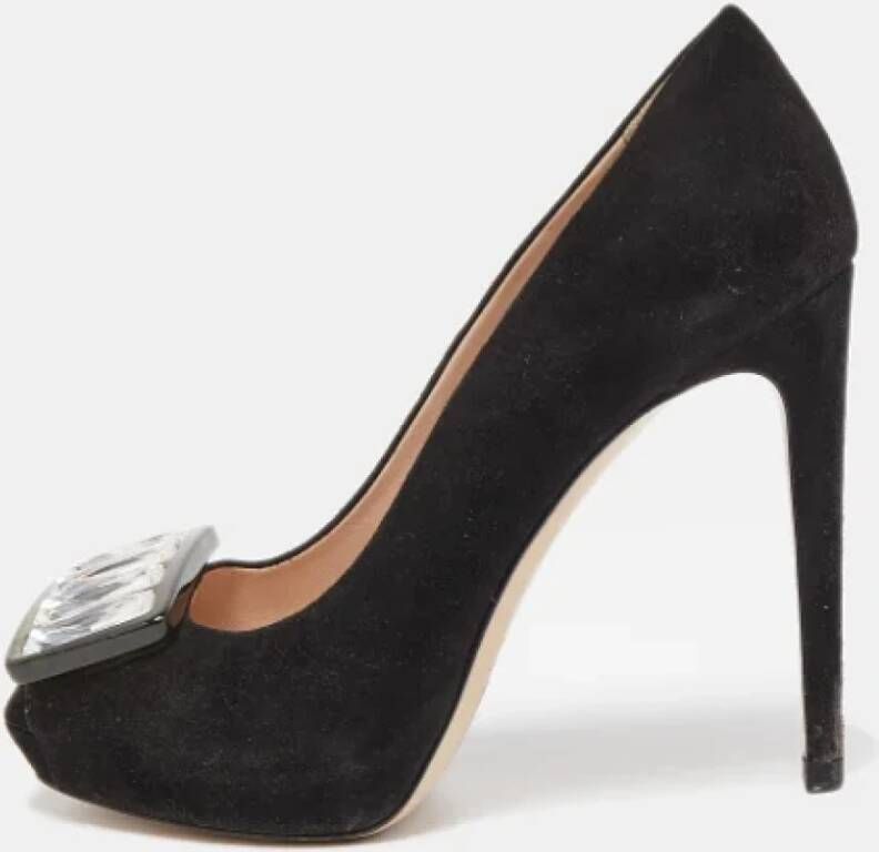 Miu Pre-owned Suede heels Black Dames