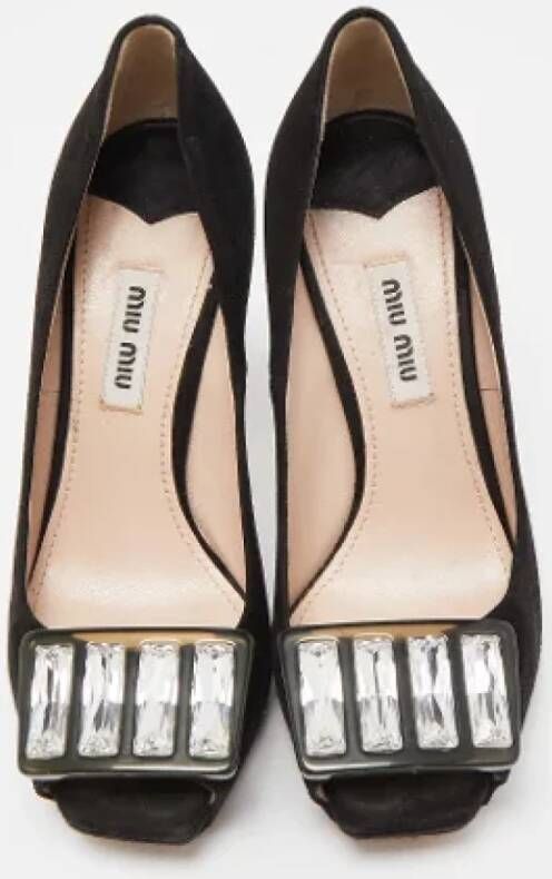 Miu Pre-owned Suede heels Black Dames