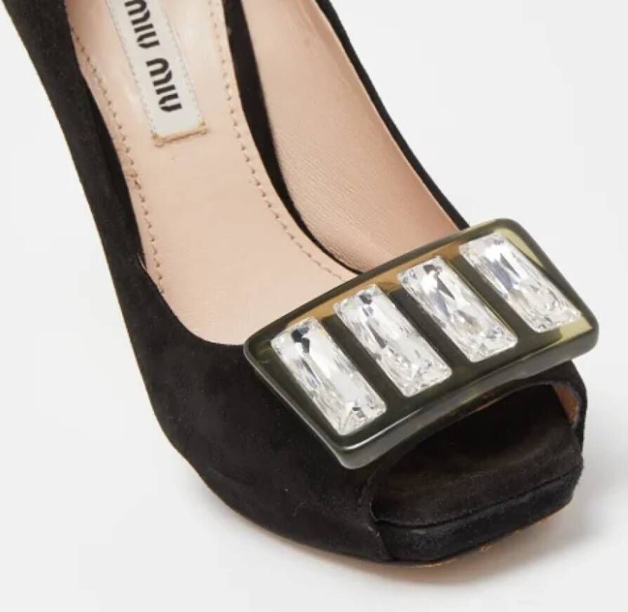 Miu Pre-owned Suede heels Black Dames