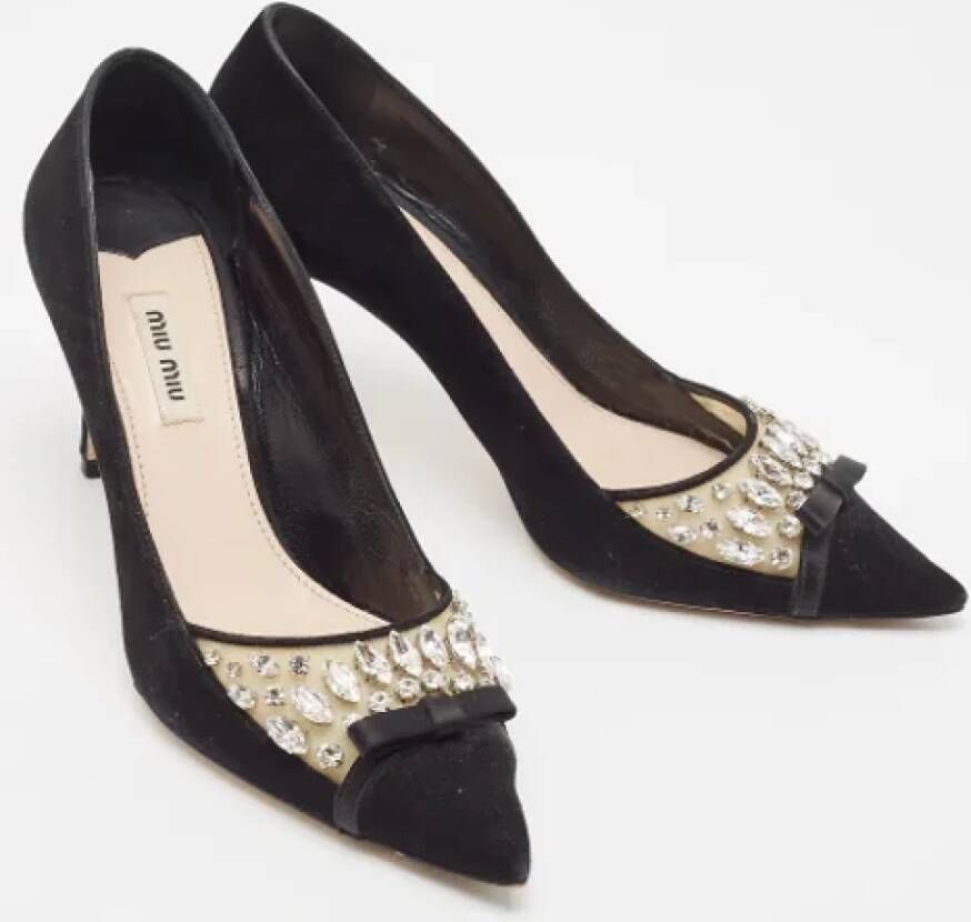 Miu Pre-owned Suede heels Black Dames