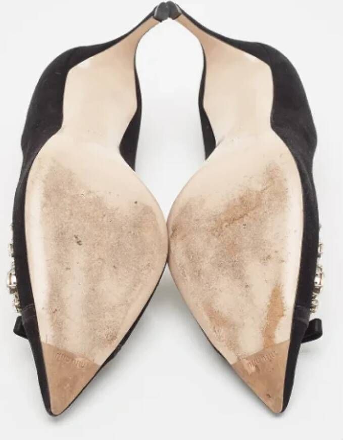 Miu Pre-owned Suede heels Black Dames