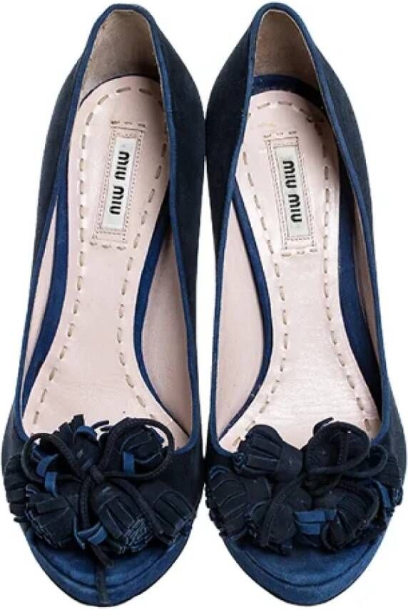 Miu Pre-owned Suede heels Blue Dames