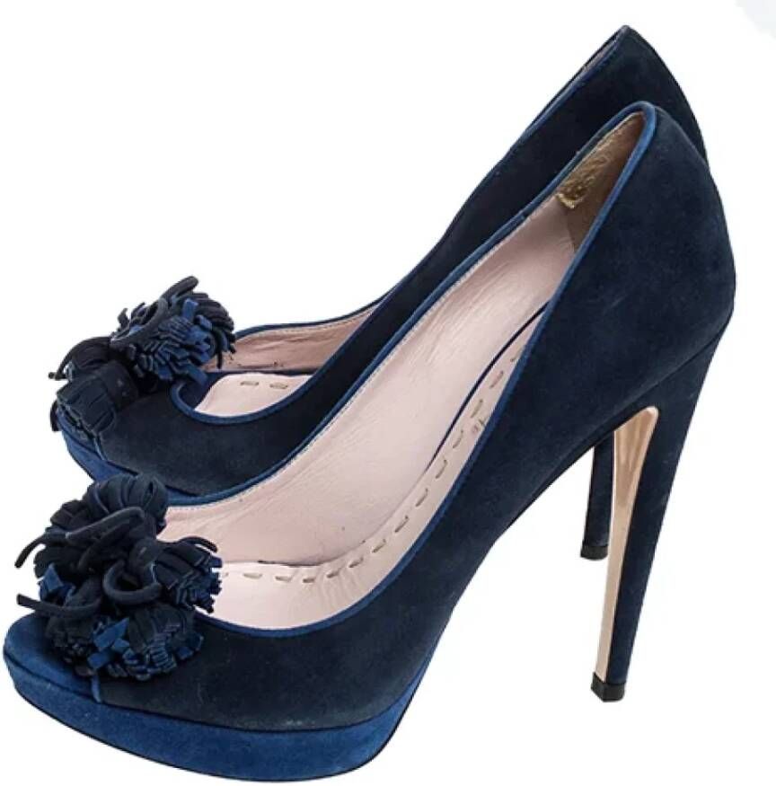 Miu Pre-owned Suede heels Blue Dames