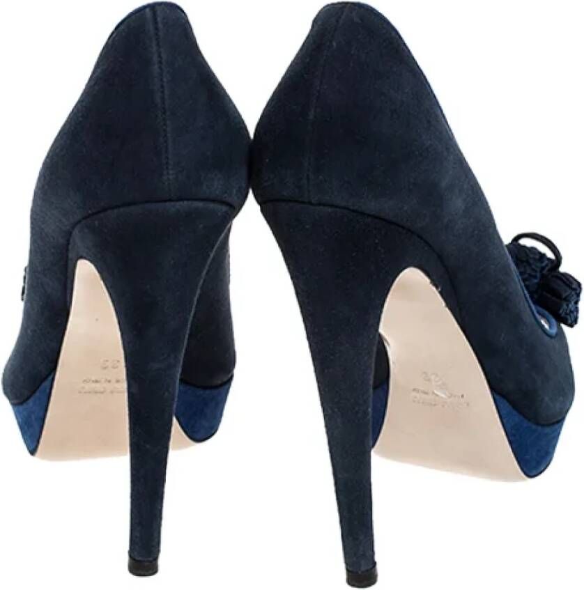 Miu Pre-owned Suede heels Blue Dames