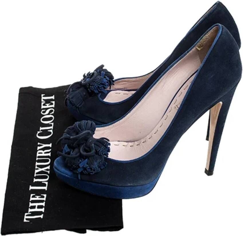 Miu Pre-owned Suede heels Blue Dames