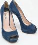 Miu Pre-owned Suede heels Blue Dames - Thumbnail 4
