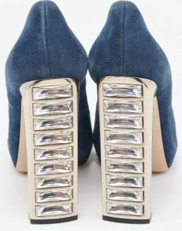 Miu Pre-owned Suede heels Blue Dames