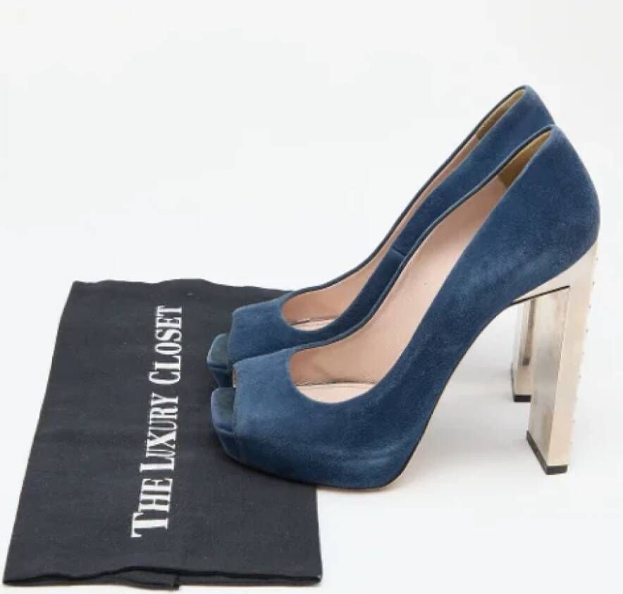 Miu Pre-owned Suede heels Blue Dames