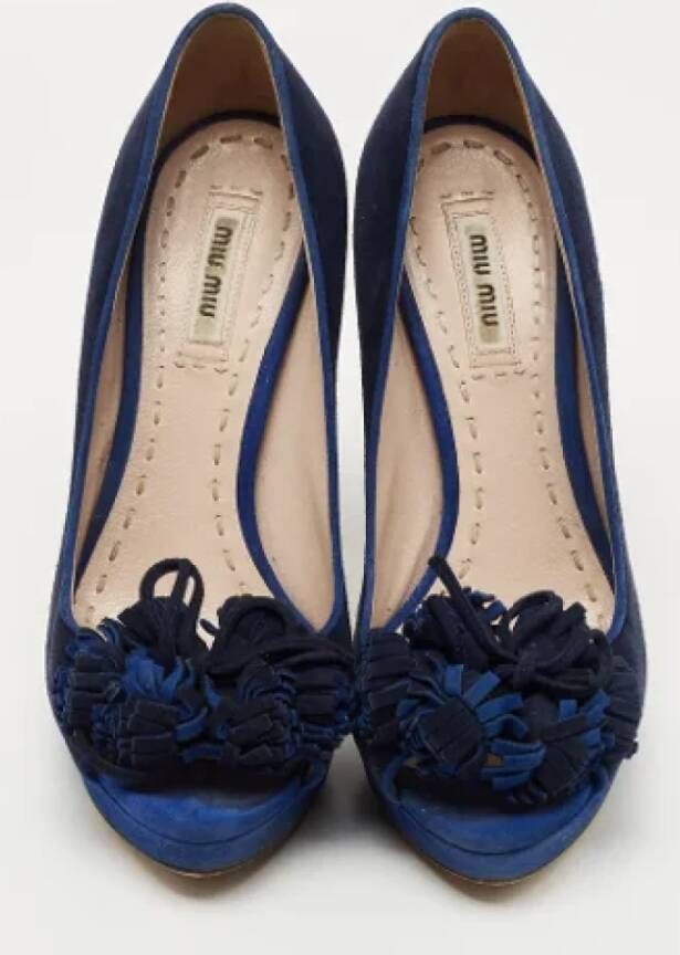 Miu Pre-owned Suede heels Blue Dames